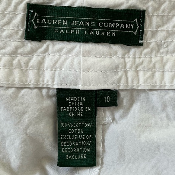 Ralph Lauren Jeans Co. Cotton White Cropped Cargo Pants Utility Gorpcore Size 10 - Picture 8 of 12